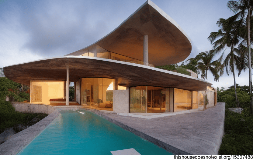 A Modern Architecture Home in Rio de Janeiro, Brazil with a Sunset Beach View