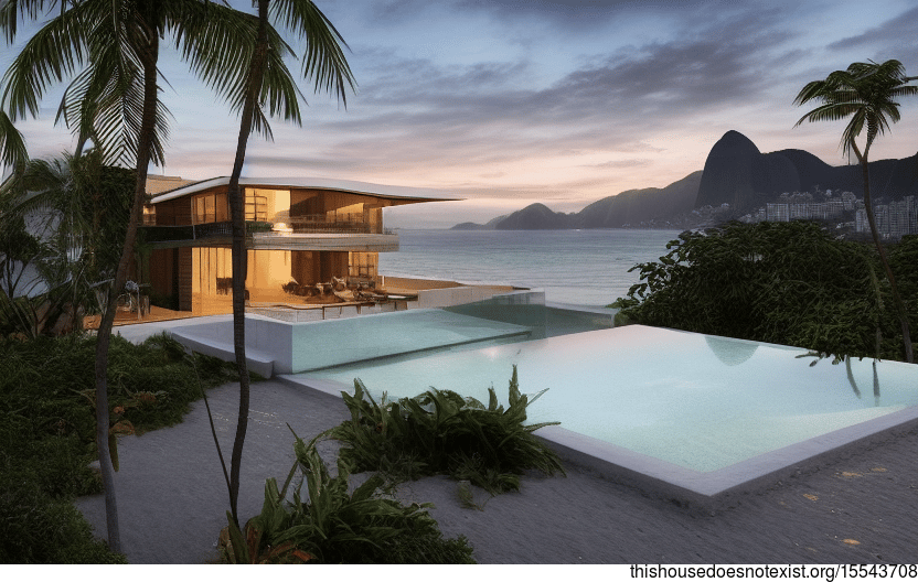 A Modern Home With Exposed Wood, Stone, and Bamboo