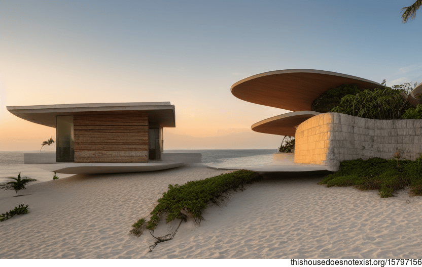 A modern architecture home in Rio de Janeiro, Brazil with a spectacular sunset view of the beach