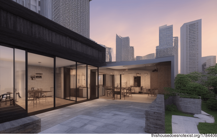 A traditional mixed modern architecture house designed with exposed