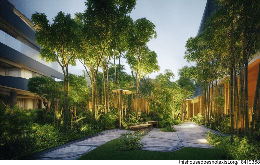 Designing a Modern, Sustainable, and Eco-Friendly Home in Singapore with Curved Bamboo and Wood
