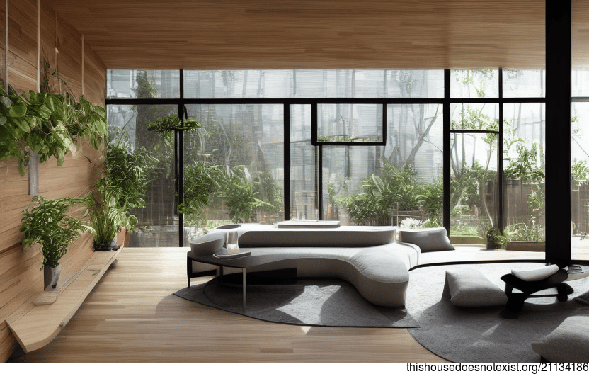 A Hanging Plant Oasis in a Modern Shanghai Living Room