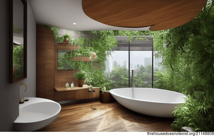 an eco-friendly and sustainable oasis with modern flair