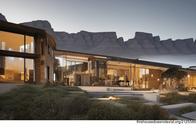 A modern architecture home with stunning sunrise views, exposed timber