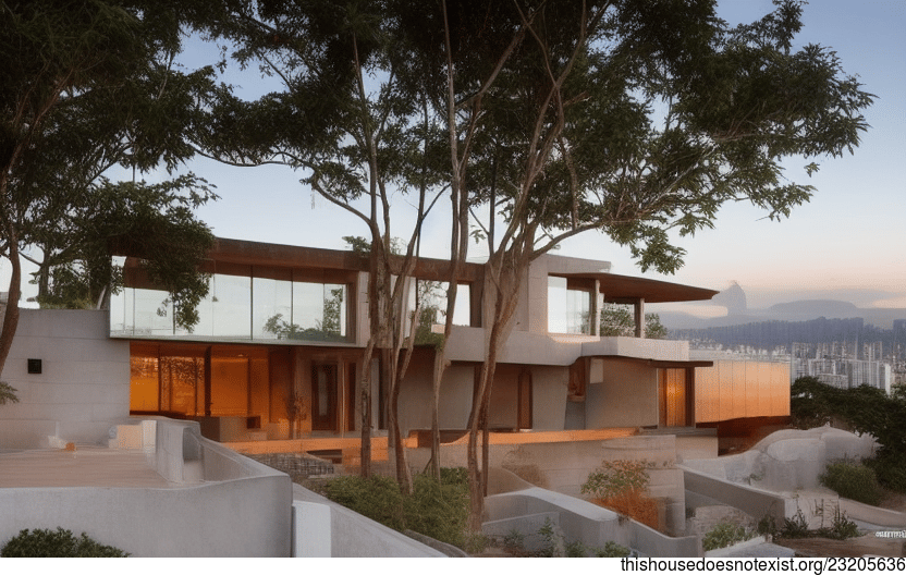 A Modern Home with a View of the Sunset in São Paulo, Brazil