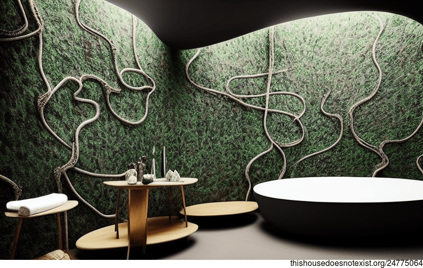 Exposed Curved Bejuca Vines in a Modern Madrid Home