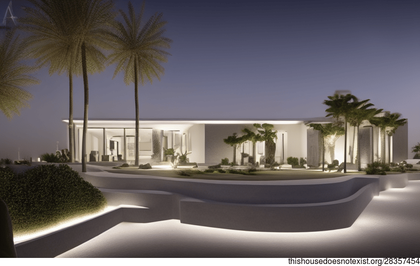 A Modern Beach House in Dubai with Stunning Night Views