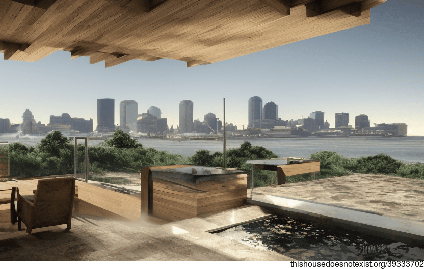 A Modern, Maximalist Home with an Exposed, Polished Stone Exterior