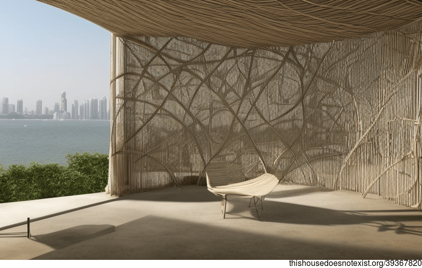 A modern architecture home with a view of the beach in Mumbai, India