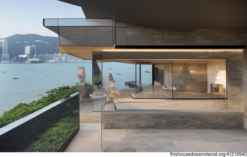 A Modern Home with a View of the Beach and Sunset in Hong Kong