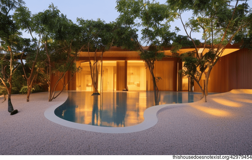 A Modern House With Exposed Curved Timber, Bejuca Vines, and a Steaming Hot Spring