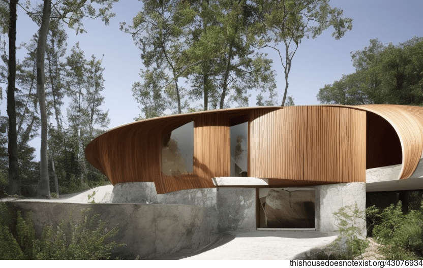 A Modern Architecture Home with an Exterior View of the Beach