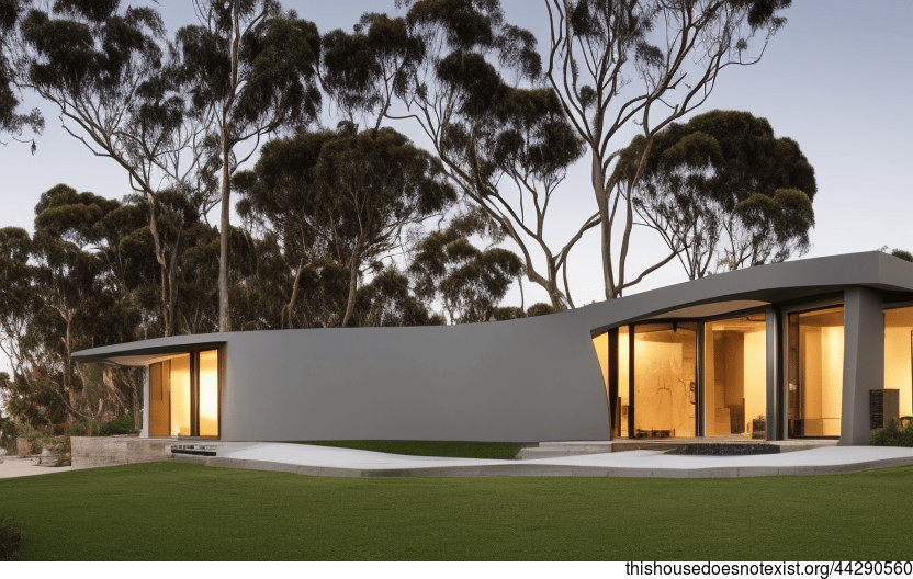Tribal Modern House Exterior with Sunrise Beach View in Melbourne, Australia