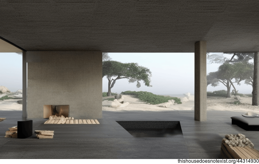 Tribal minimalist house on the beach with steaming hot spring and views of Mumbai, India