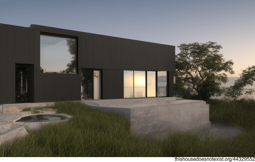 An Eco-Friendly, Exposed Rectangular Home With Black Stone, White Marble and Glass