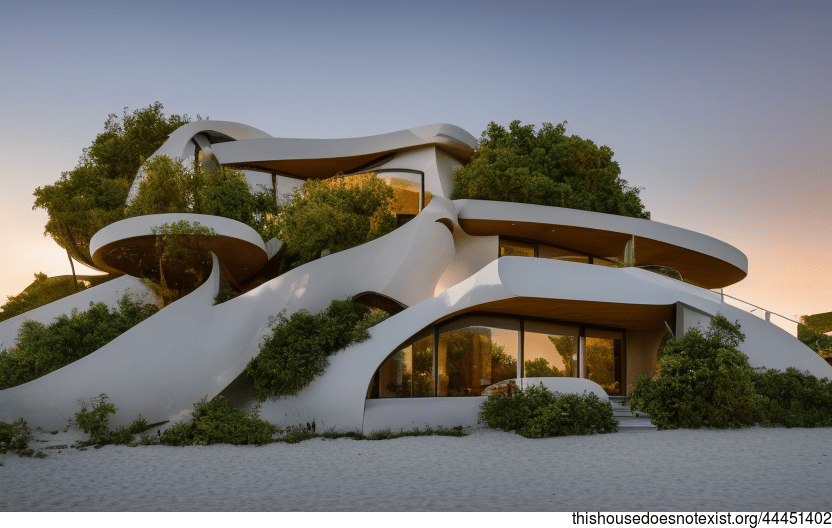 A Modern Beach House With Exposed Curved Bejuca and Meandering Vines