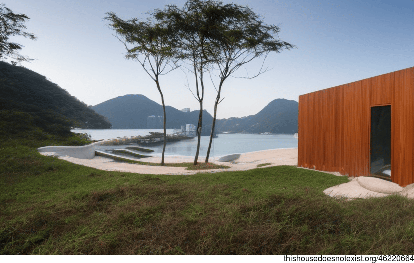 A Beach House in Hong Kong with Steamy Hot Springs and Exposed Curved Wood Beams