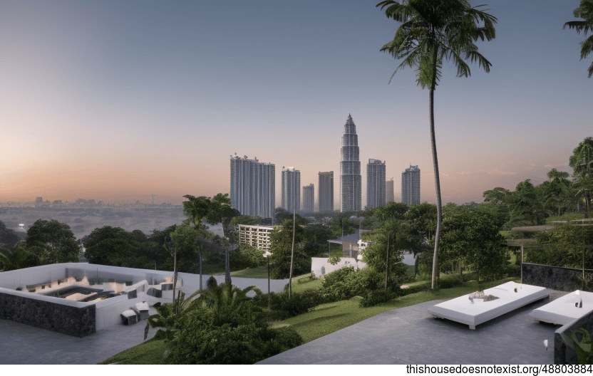 A Modern Beach House in Kuala Lumpur, Malaysia With an Exterior View of