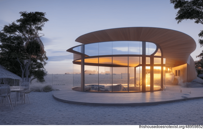 A Buenos Aires Beach House with Exposed Curved Timber, Glass, and Bamboo