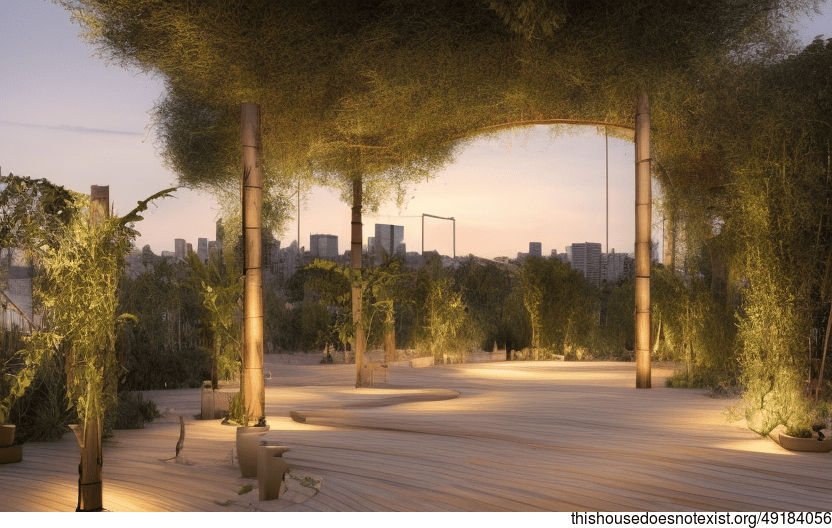 An Eco-Friendly, Exposed Garden in Madrid with a View