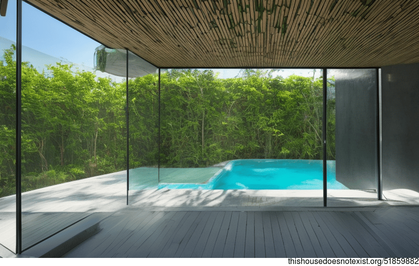 A Modern, Eco-Friendly Home with Exterior Views of the Beach and Infinity Pool