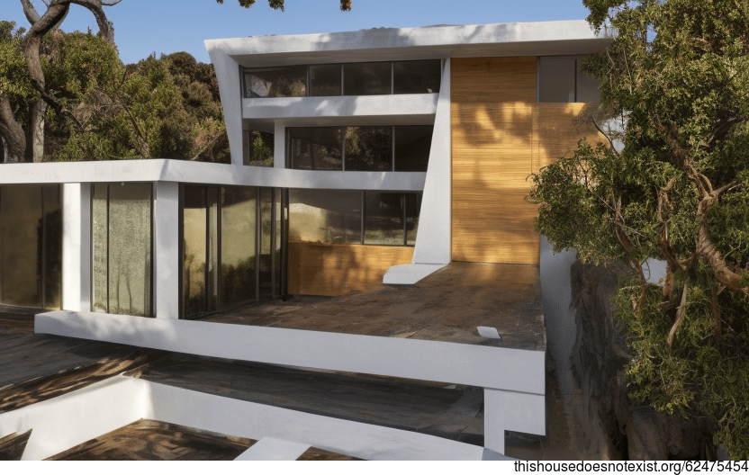 A Modern Beach House in San Francisco with Exposed Polished Bejuca and Meandering Vines