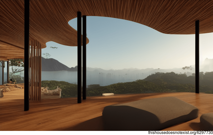 An Exposed Wood and Curved Bamboo Interior in Florianopolis, Brazil