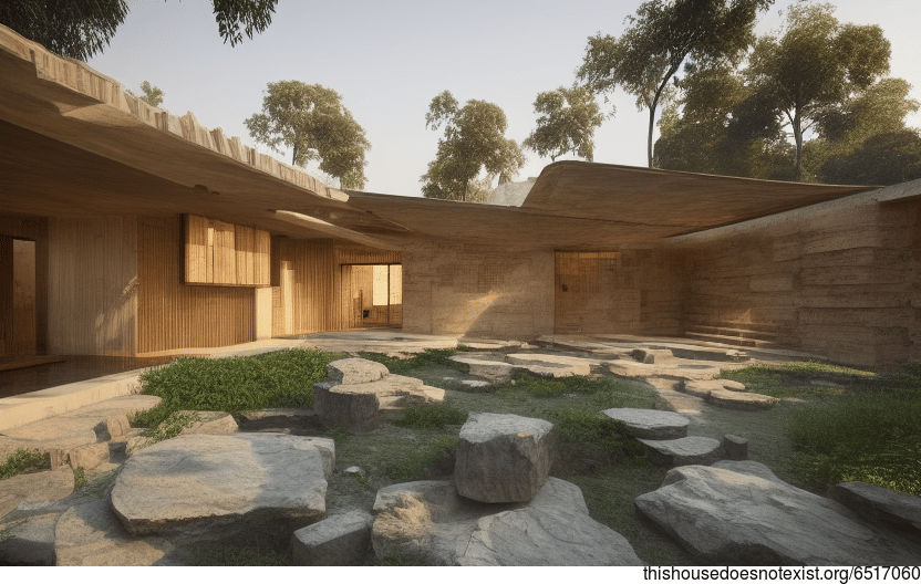 Delhi Home With Exposed Wood and Bamboo