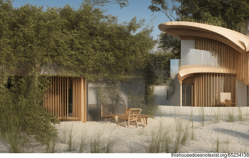 Eco-Friendly House With Exposed Curved Bejuca and Meandering Vines, Timber Bejuca Wood