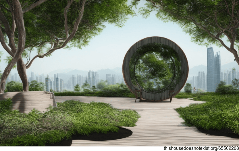 A Modern Garden in Indonesia with a View of the Beach
