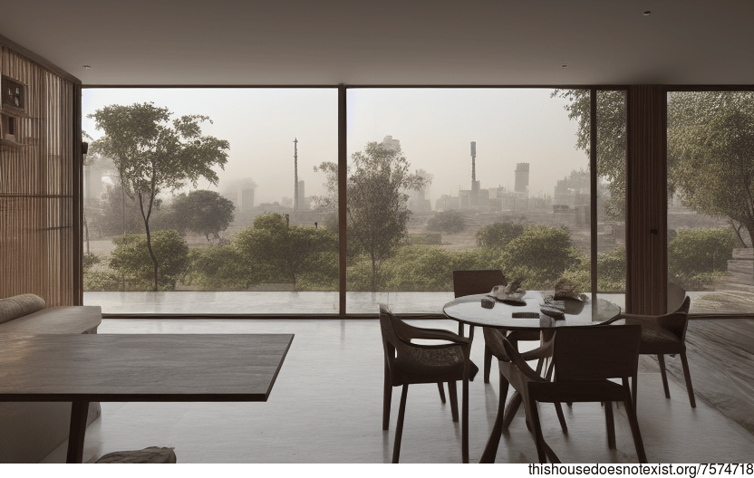 A New Delhi Home That Combines Exposed Wood, Glass, and Stone