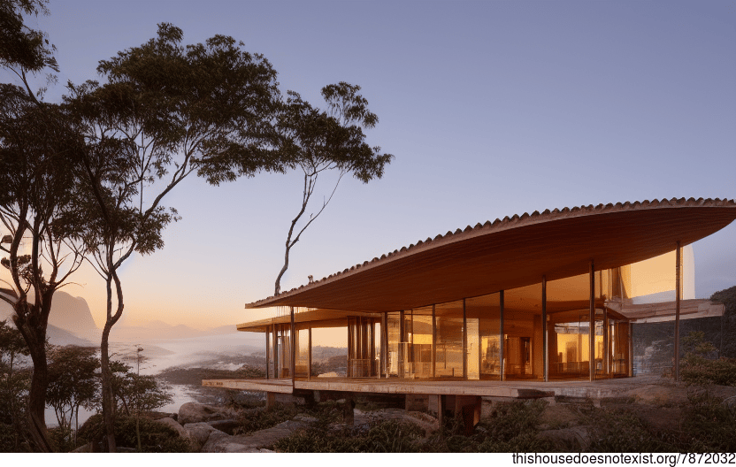 A modern architecture home in Florianopolis, Brazil that is made from wood, stone, and bamboo