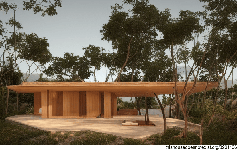 A Curved, Bamboo-Designed Exterior Exposed to the Elements