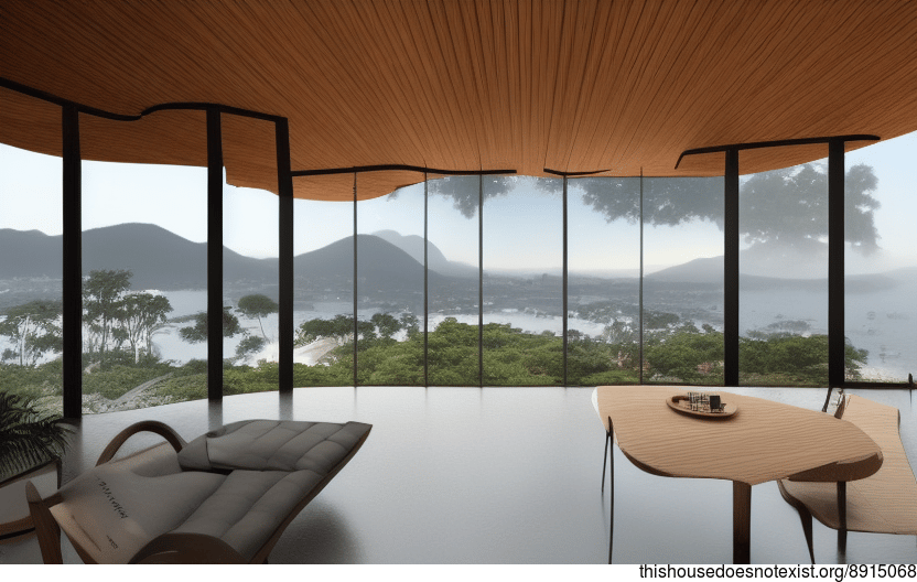 Bamboo and Wood Curved House in Florianopolis, Brazil