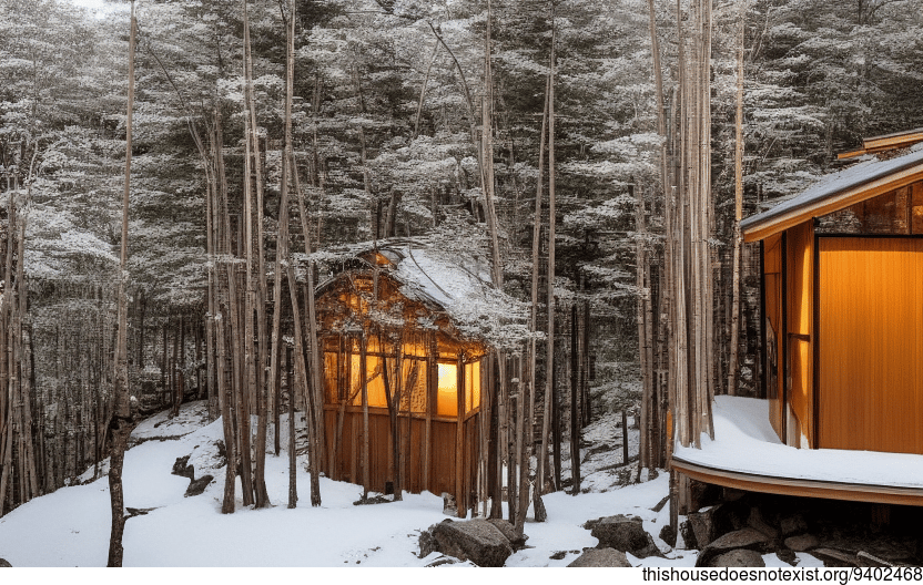 Sapporo Sunrise Wood and Stone Cabin