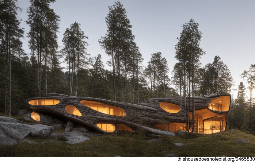 A Curved, Bamboo and Rock Oasis Designed for Living